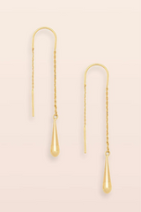 Refined Earring Collection - Teardrop Threader/Gold Vermeil