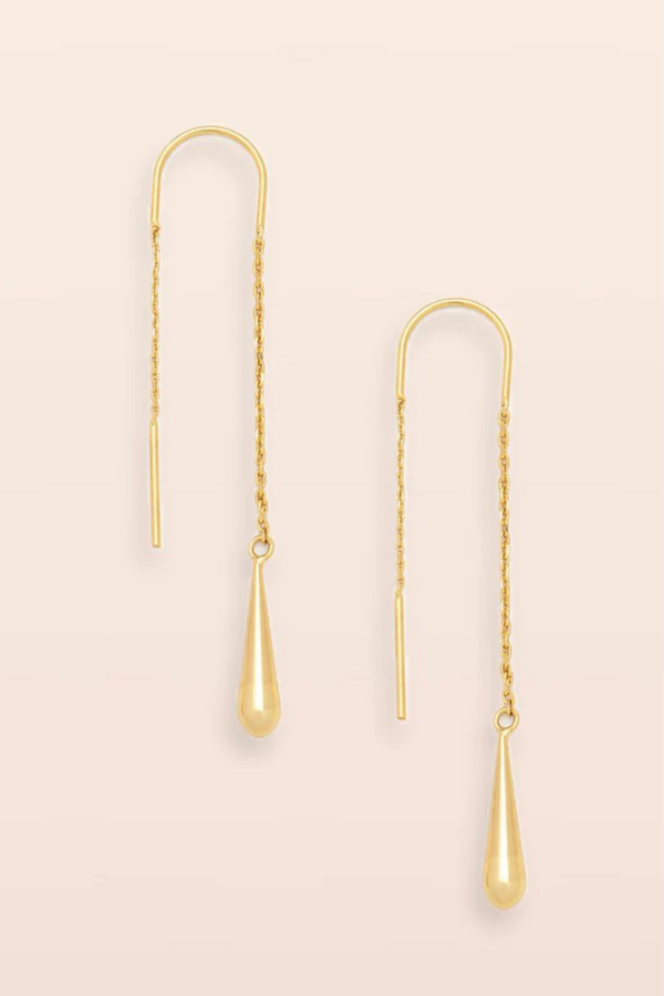 Refined Earring Collection - Teardrop Threader/Gold Vermeil