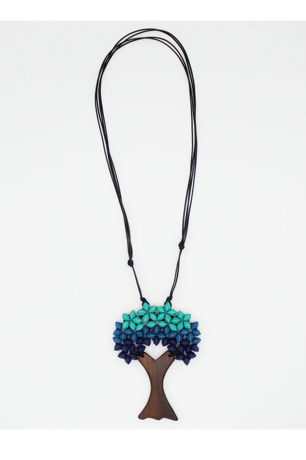 Blue Sycamore Tree Statement Pendant