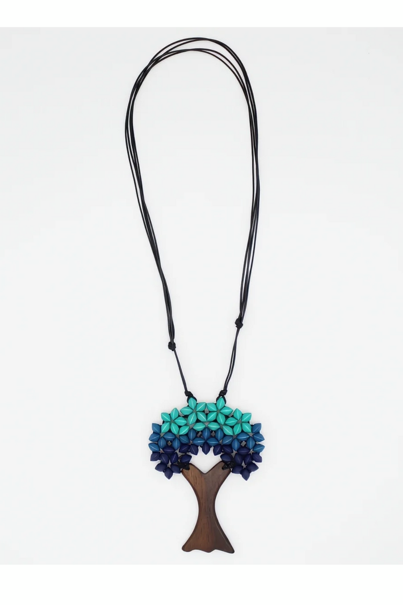 Blue Sycamore Tree Statement Pendant
