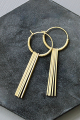 Brass Geometric Hoop Earrings