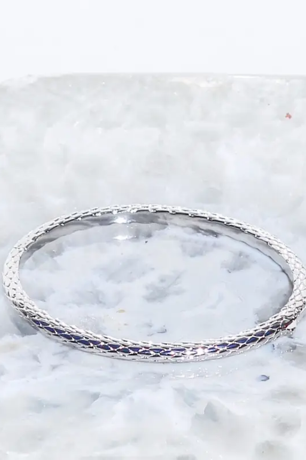 Bali Bangle- Sterling Silver Plate