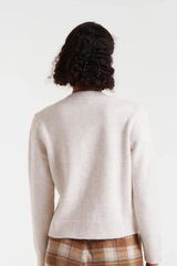 Beige Multi Color Button Cardigan