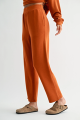 Burnt Amber Laguna Soft Drape Cropped Pants