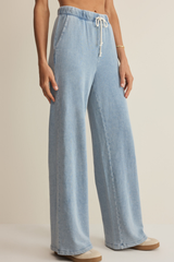 Ocean Air Indigo Hunter Knit Denim Draw String Pant