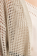 Silver Knit Long Sleeve Cardigan