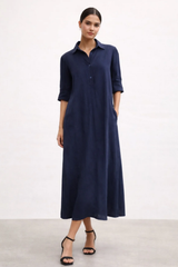 Navy Noele Short SleeveDress