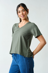 Pima Cotton Blend V-Neck Tees