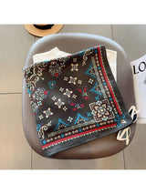 Black Retro Print Scarf