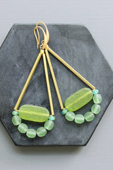 Lime and Seafoam Geometric aErrings
