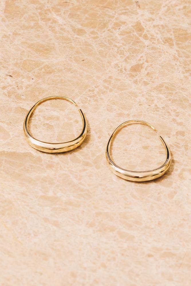 Frances Threader Hoop Earrings | 18k Gold Plating: 18k yellow gold plating