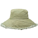 Sage Keanu Heavy Cotton Twill Raw Edge Bucket Hat