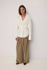 White Ellie Top Sculptural Cotton Top