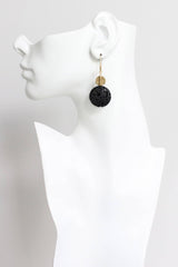 Black lava earrings