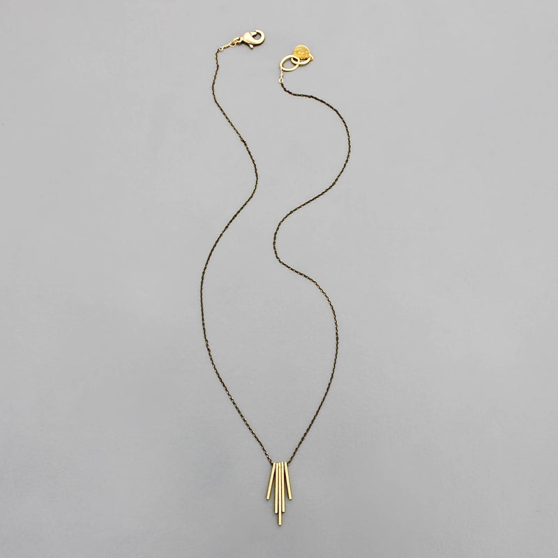 Five Pillar Brass Necklace