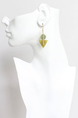 Green Jasper and Jade Geometric Earrings