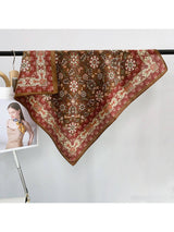 Red Retro Print Square Scarf