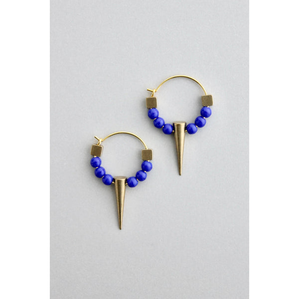Navy Blue Hoop Earrings
