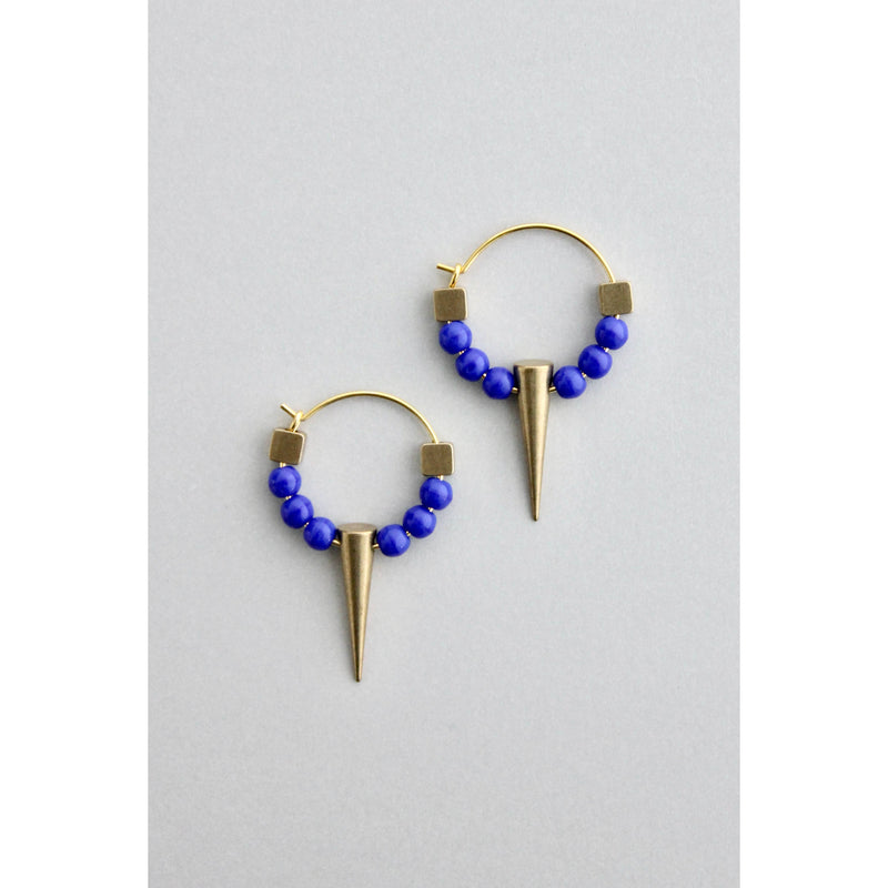 Navy Blue Hoop Earrings