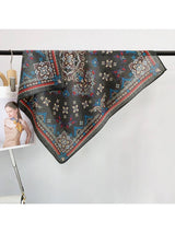 Black Retro Print Scarf