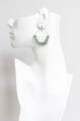 Seafoam and Blue Montana Hoop Earrings