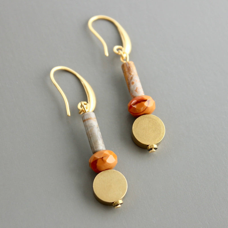 Jasper and Glass Earrings