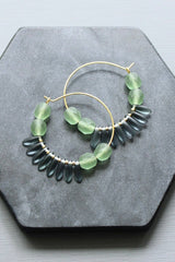 Seafoam and Blue Montana Hoop Earrings