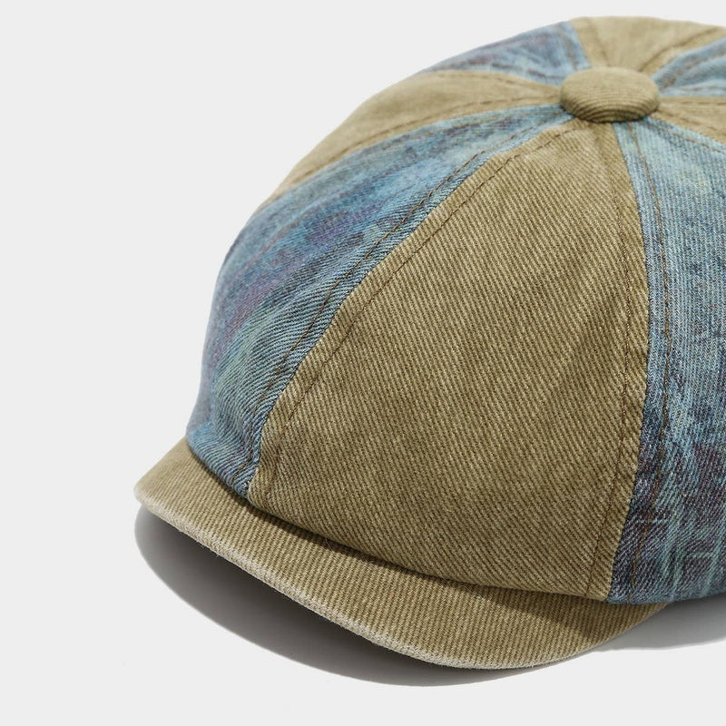 Vintage Washed Newsboy Cap for Men Women