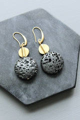 Black lava earrings