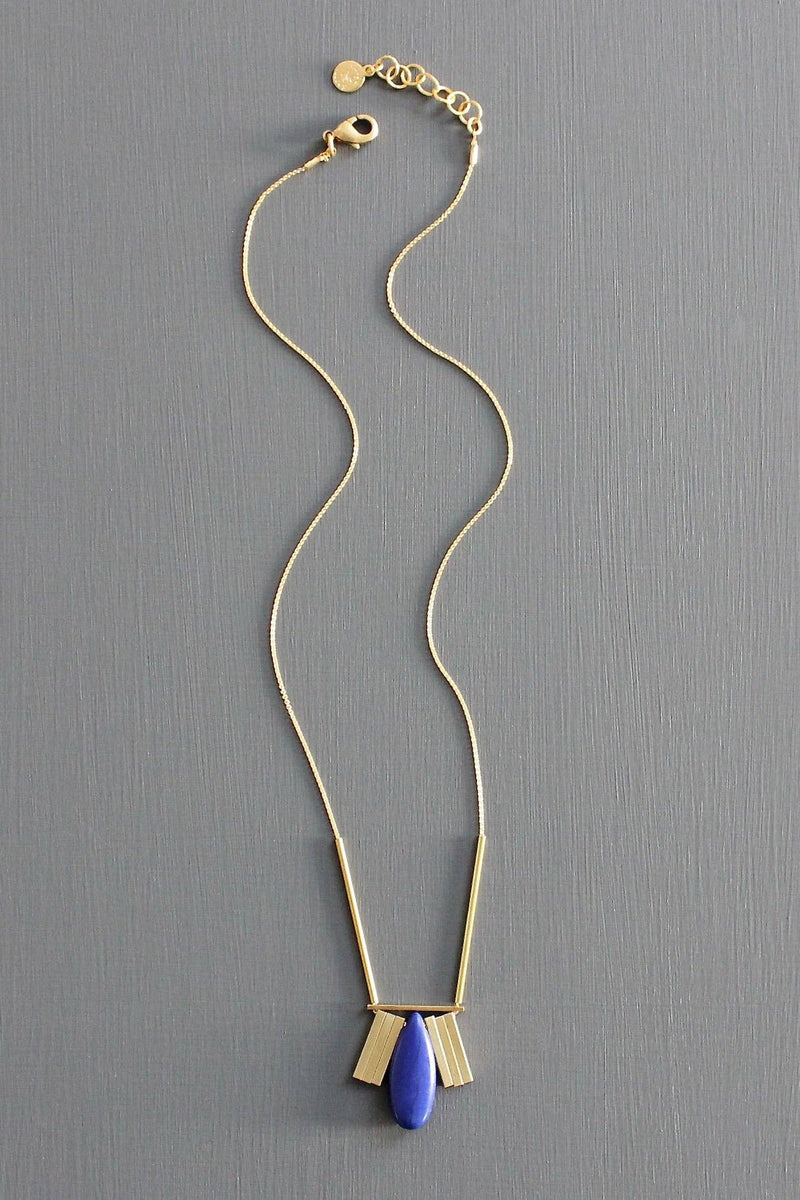 Artdeco Pendant Lapis Necklace
