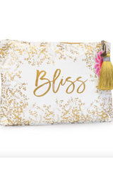 Gold Gilded Flowers Large Tassel Pouch
