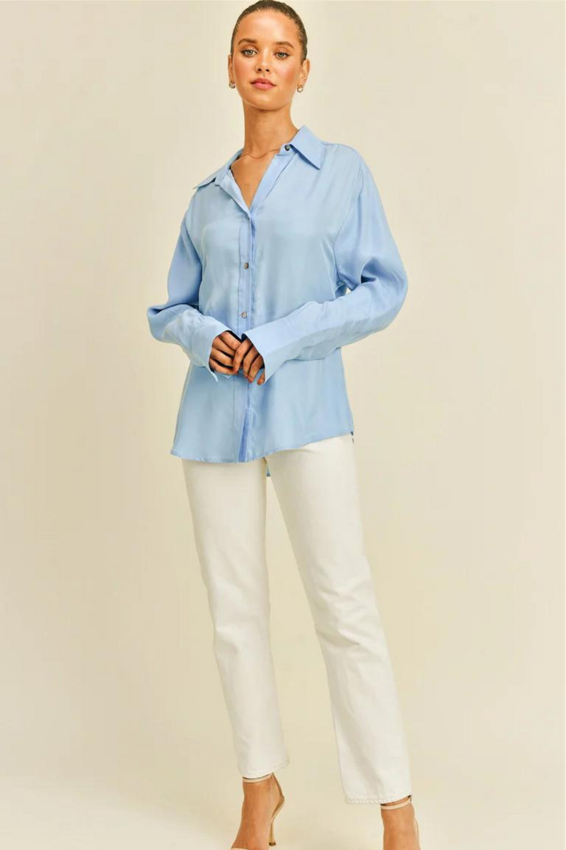 Light Blue Marilyn Button Down Blouse