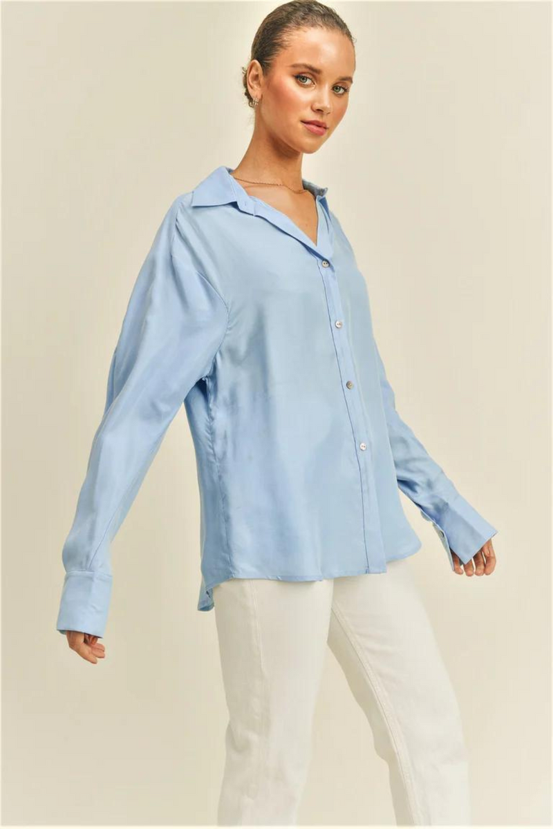 Light Blue Marilyn Button Down Blouse