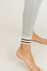 Striped Cuff Melange Sweatpants