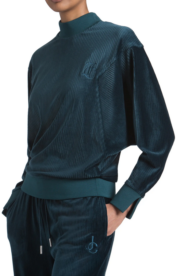Teal Angled Set-in Sleeve Pullover