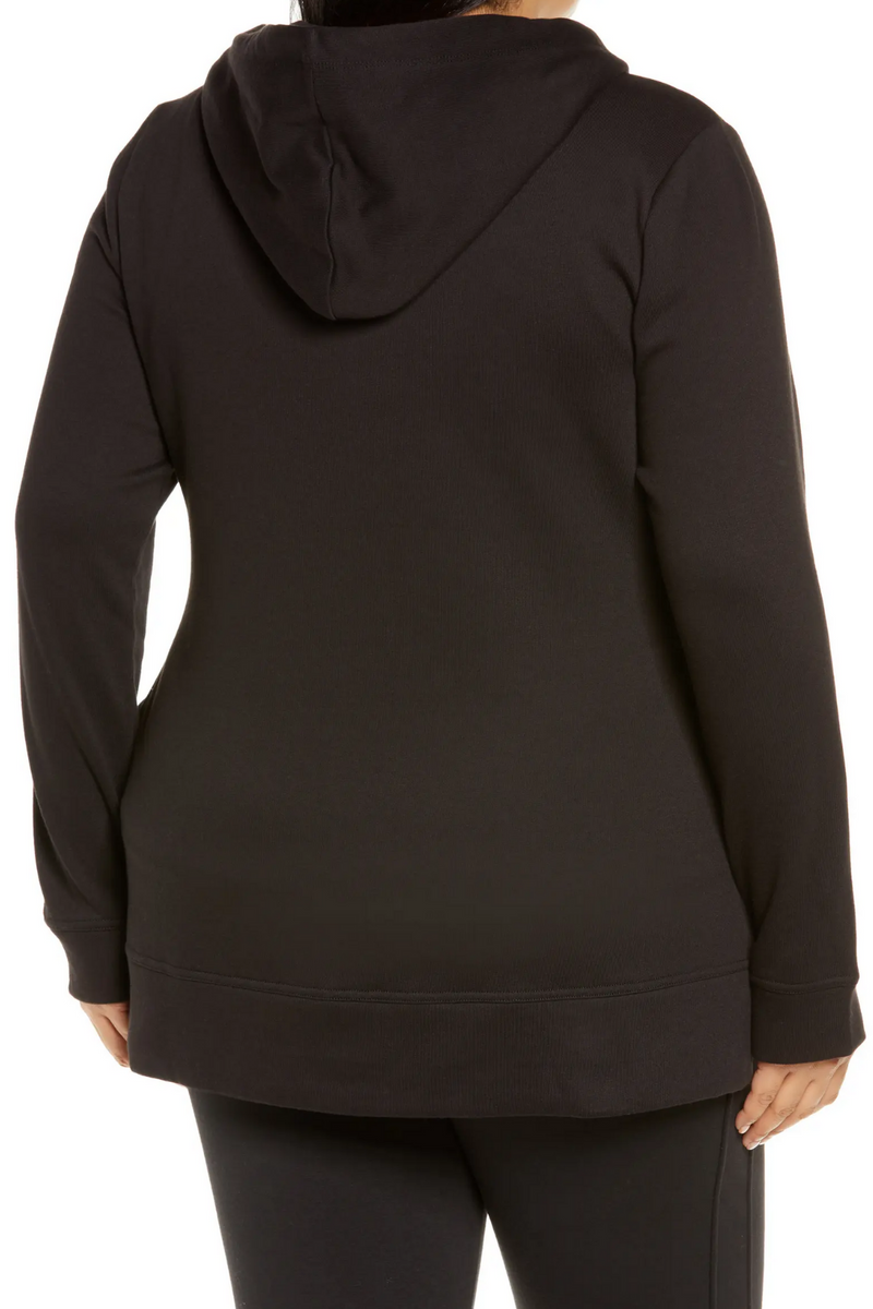 Black Long Line Hoodie