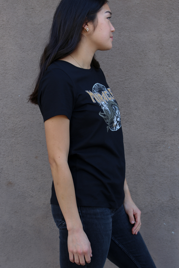 Black Sanal Crocodile Short Sleeve T-Shirt