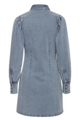 Light Blue Denim Wish List Button Front Dress