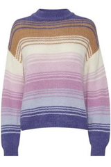 Blue Mix Stripe Knit Sweater