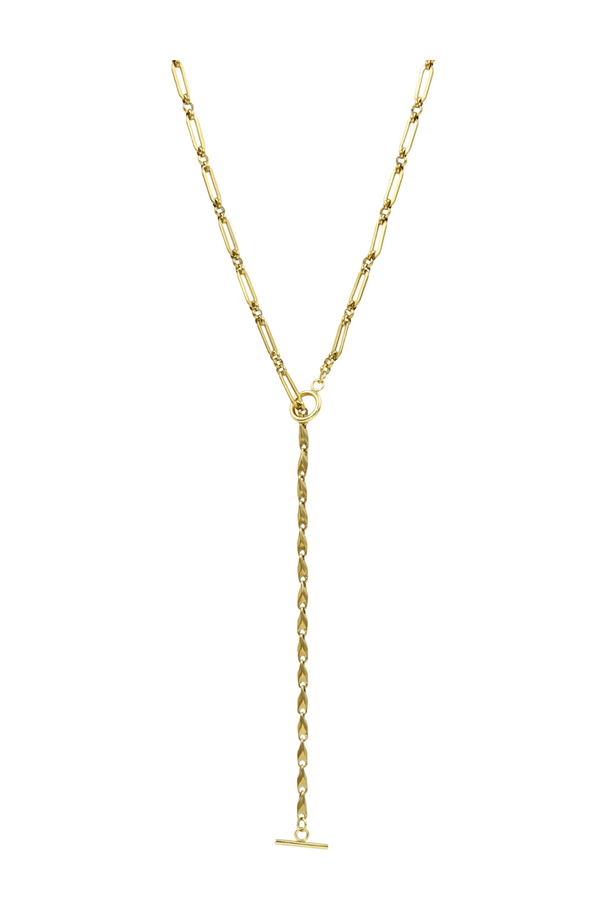 Shelby Mixed Chain Toggle Lariat Necklace