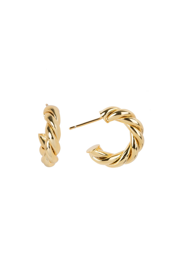 Gold Plated Ava Small Braided Hoop Earring