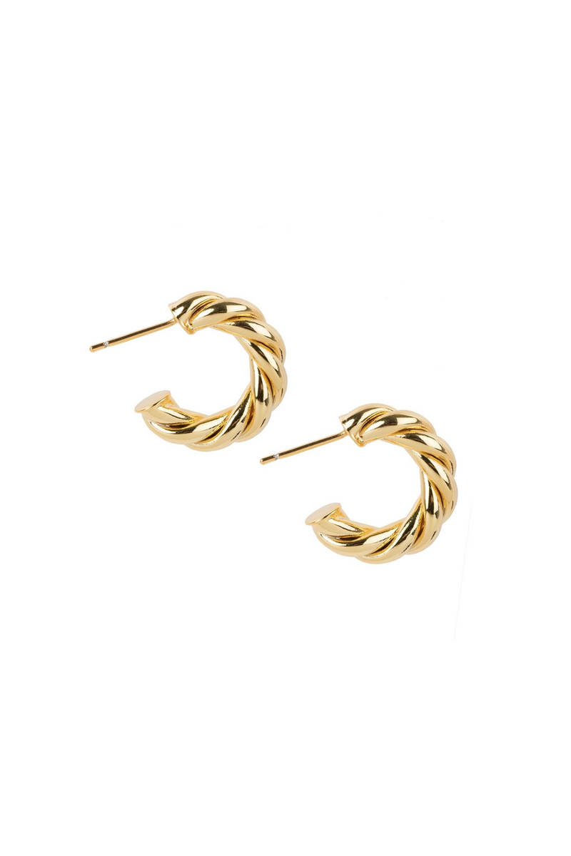 Gold Plated Ava Small Braided Hoop Earring