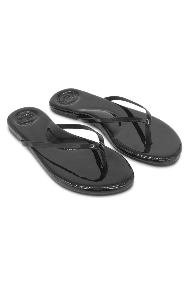 Black Patent Flip Flops – April Blooms