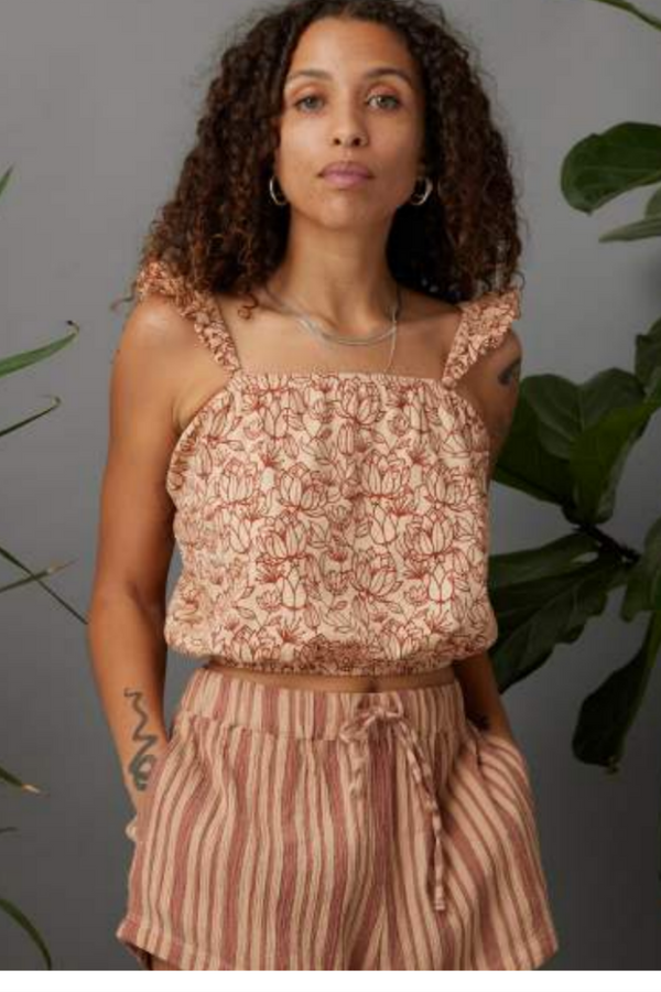 Light Peach Floral Claire Top