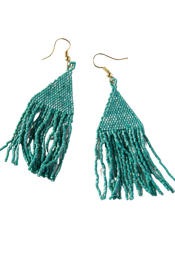 Teal Luxe Petite Fringe Earrings