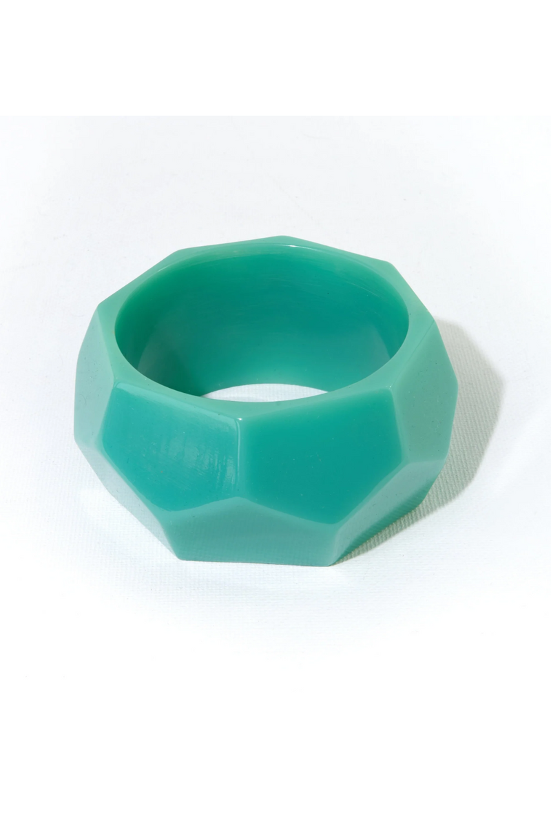 Mint Hex Resin Bangle Bracelet