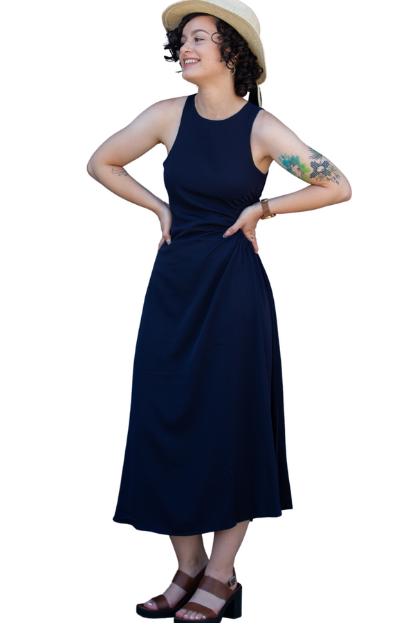 Navy Side Cut Out Dress