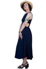 Navy Side Cut Out Dress