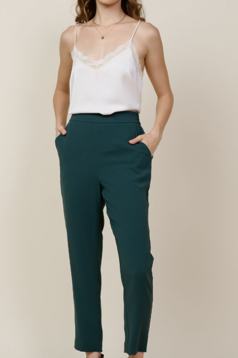 Green Pleated Front Pants