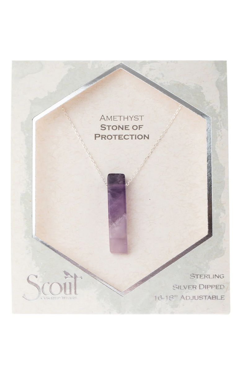 Stone Point Necklace - Amethyst/Stone of Protection